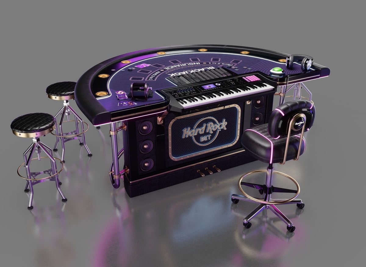 Blackjack table back view