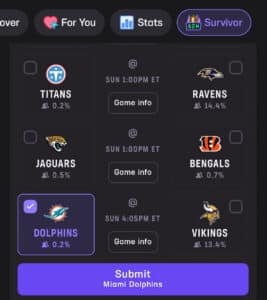 make your picks HRB Survivor